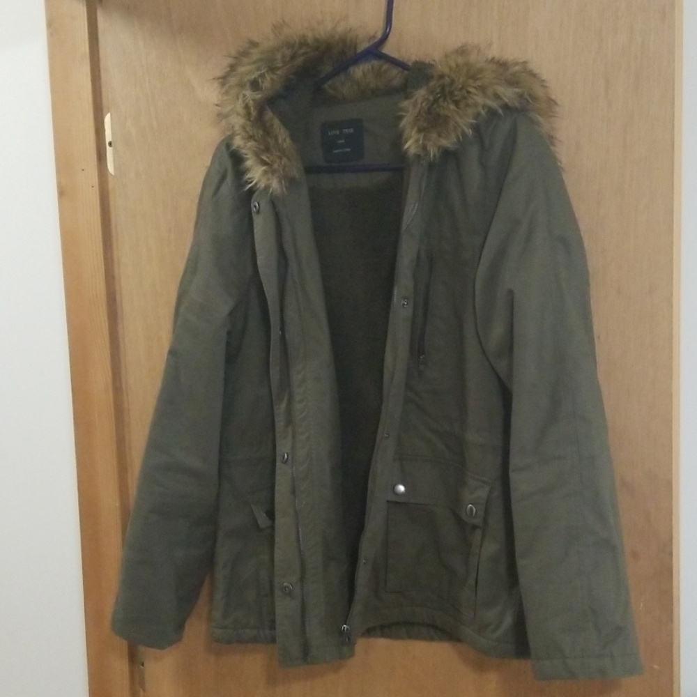 Love Tree winter coat with fur trim